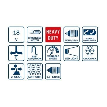 Bosch GSB 18V-50 DARBELI AKULU VIDALAMA 2.AH+5.AH - 06019H5103