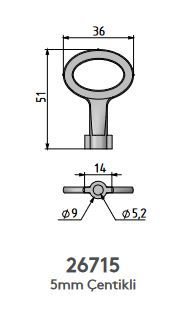 Mesan Küçük Çentikli Anahtar 5 Mm