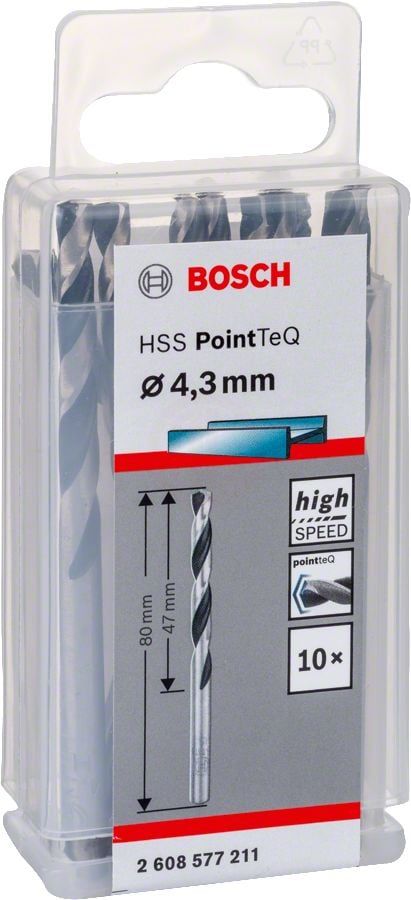 Bosch Metal Matkap Ucu HSS PointTeQ (DIN 338) 4,3 mm (10 Adet) - 2608577211