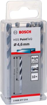 Bosch Metal Matkap Ucu HSS PointTeQ (DIN 338) 4,6 mm (10 Adet) - 2608577214