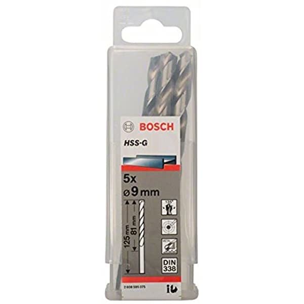 Bosch Metal Matkap Ucu HSS-G DIN 338 (Gümüş) 9,0x125 mm (5 Adet) - 2608595075
