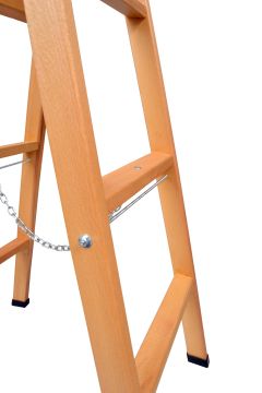 Buse A Tipi Geniş Basamaklı Ahşap Merdiven 4 Basamaklı (140 Cm)