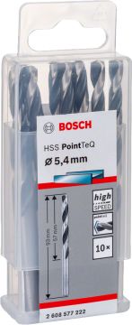 Bosch Metal Matkap Ucu HSS PointTeQ (DIN 338) 5,4 mm (10 Adet) - 2608577222