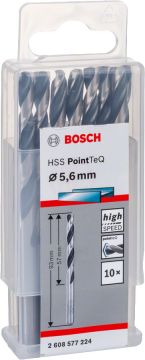 Bosch Metal Matkap Ucu HSS PointTeQ (DIN 338) 5,6 mm (10 Adet) - 2608577224