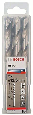 Bosch Metal Matkap Ucu HSS-G DIN 338 (Gümüş) 12,5x151 mm (5 Adet) - 2608595082