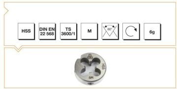 MTE Metrik Normal Vidalı Pafta Lokması HSS DIN EN 22 568 M18 x 2,50 mm