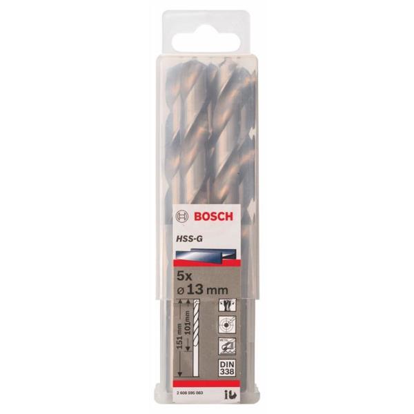 Bosch Metal Matkap Ucu HSS-G DIN 338 (Gümüş) 13,0x151 mm (5 Adet) - 2608595083