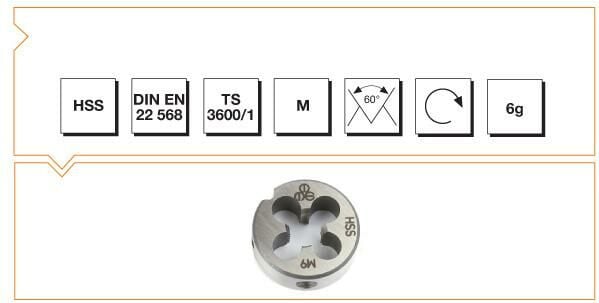 MTE Metrik Normal Vidalı Pafta Lokması HSS DIN EN 22 568 M20 x 2,50 mm