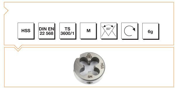 MTE Metrik Normal Vidalı Pafta Lokması HSS DIN EN 22 568 M24 x 3,00 mm