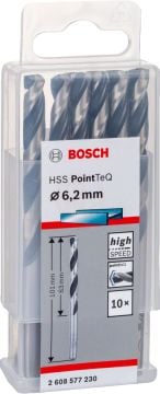 Bosch Metal Matkap Ucu HSS PointTeQ (DIN 338) 6,2 mm (10 Adet) - 2608577230