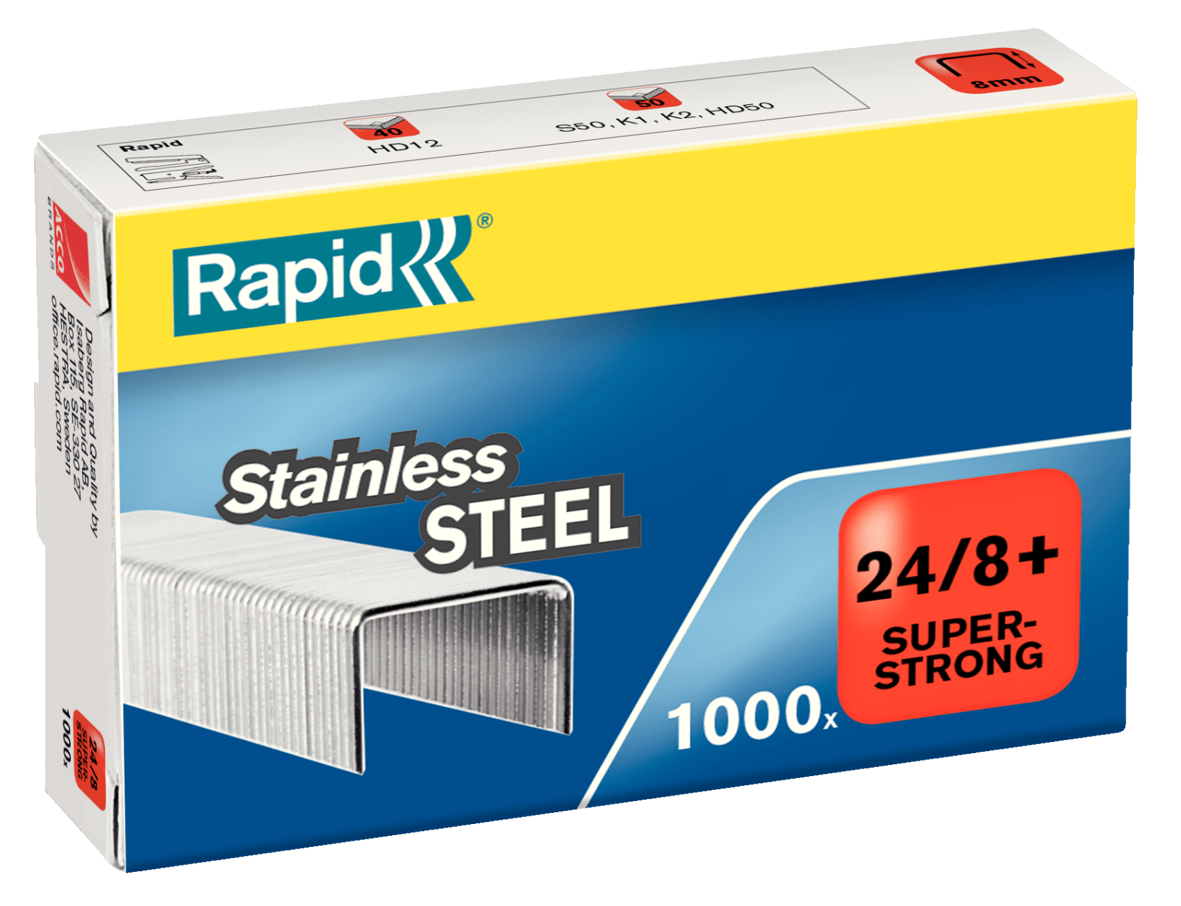 Rapid Zımba Teli 24 Serisi Paslanmaz Çelik 8 mm (1 Paket/1000 Adet) - 24858300