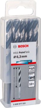 Bosch Metal Matkap Ucu HSS PointTeQ (DIN 338) 6,3 mm (10 Adet) - 2608577231