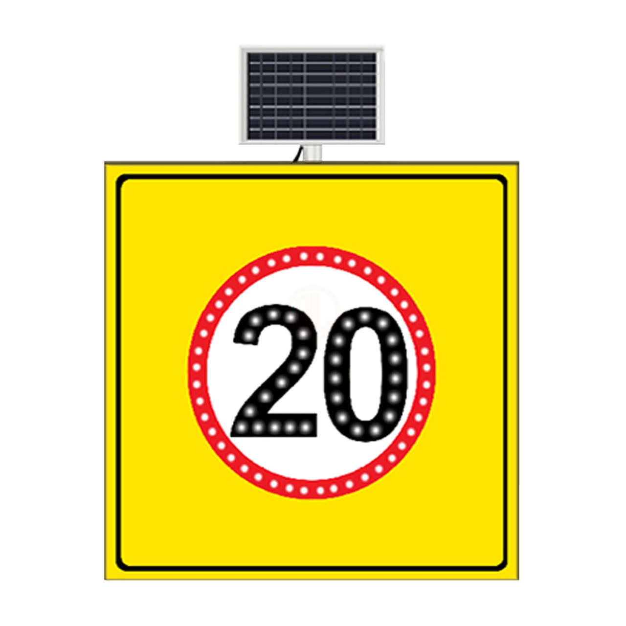 MFK Plastik Hız Limiti 20 Km Sarı Zemin 100x100 Cm - MFK9634