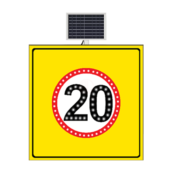 MFK Plastik Hız Limiti 20 Km Sarı Zemin 100x100 Cm - MFK9634