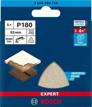 Bosch Ağ Zımpara Expert M480 93x93 mm 180 Kum (5 Adet) - 2608900720