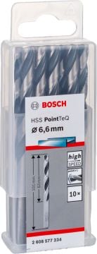 Bosch Metal Matkap Ucu HSS PointTeQ (DIN 338) 6,6 mm (10 Adet) - 2608577234