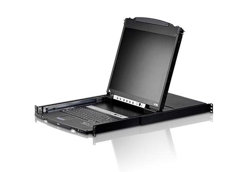 Aten Çift Sürgülü Kasaya Sahip, 19 Lcd Ekran, Touchpad İ Ve Türkçe Klavyesi Bulunan 8 Port Ps/2-Usb Kvmp™ (Periferi/ Çevre Cihazlarla (Usb) Bağlantı Kurabilir) Switch (8 Port Dual Rail Lcd Kvm Switch)