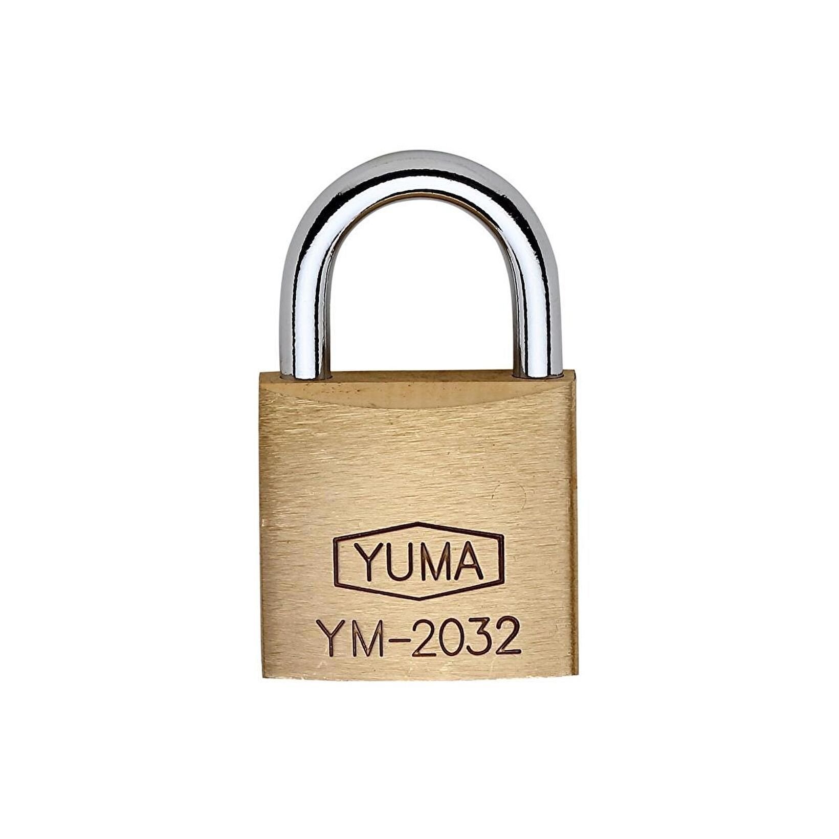 Yuma Kilit Standart Pirinç Asma Kilit Sarı 32 Mm Tek Anahtar Pas