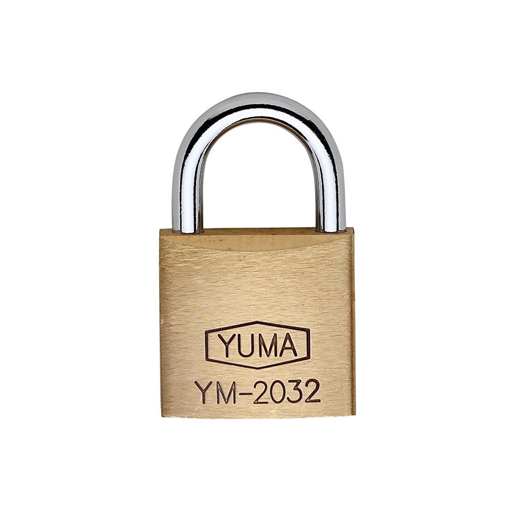 Yuma Kilit Standart Pirinç Asma Kilit Sarı 32 Mm Tek Anahtar Pas