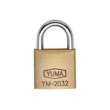 Yuma Kilit Standart Pirinç Asma Kilit Sarı 32 Mm Tek Anahtar Pas