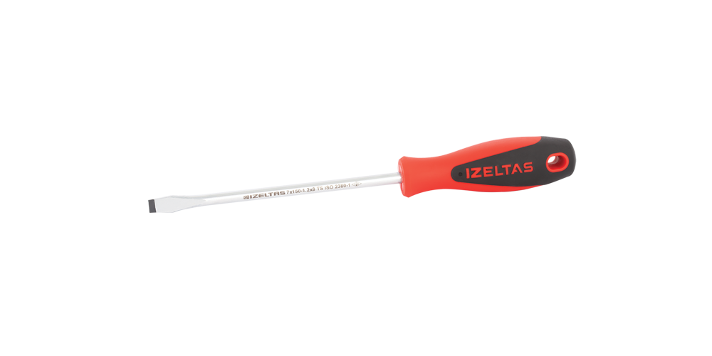 İzeltaş Düz Uçlu Tornavida Ergonomik Seri 5x100 mm