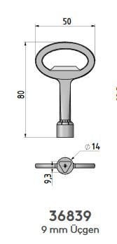 Mesan Üçgen Anahtar 9 Mm (368-39)