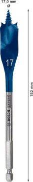 Bosch Ahşap Matkap Uç Expert SCS Yaprak HEX 17x152 mm - 2608900316
