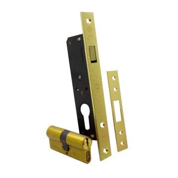 Daf Kilit Silindirli Sürme Kapı Kilidi 20 Eksen Kancalı Sarı - 513200