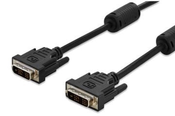 Assmann Digitus Dvı-D Bağlantı Kablosu, Dvı-D (18+1) Erkek - Dvı-D (18+1) Erkek, 2X Ferrite Kömürlü, 3 Mt, Ul, Awg 30, Siyah