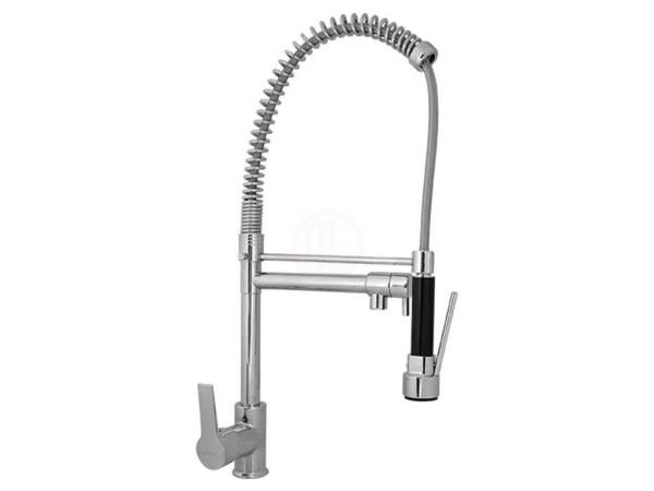 Güven Musluk Inox Endüstriyel Evye Bataryası Yaylı Çift Çıkış (Stoplu Elçik) - GVNM9622