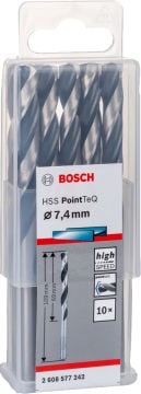 Bosch Metal Matkap Ucu HSS PointTeQ (DIN 338) 7,4 mm (10 Adet) - 2608577242
