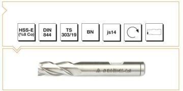 MTE Silindirik Saplı Parmak Freze Kısa HSS-E DIN 844 BN 4,0x55 mm
