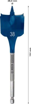 Bosch Ahşap Matkap Uç Expert SCS Yaprak HEX 38x152 mm - 2608900329