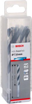 Bosch Metal Matkap Ucu HSS PointTeQ (DIN 338) 7,6 mm (10 Adet) - 2608577244