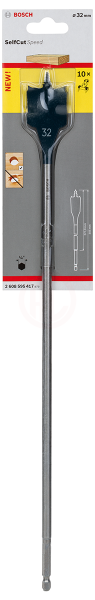Bosch SelfCut Speed Yaprak Ahşap Matkap Ucu 1/4 İnç Altıgen Şaft 32x400 mm - 2608595417