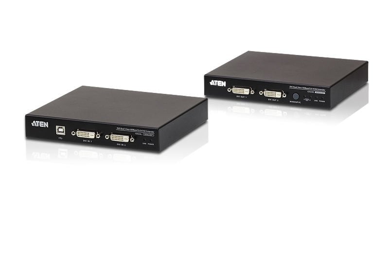 Aten Usb Dvı Dual View Hdbaset™ 2.0 Kvm (Keyboard/Video Monitor/Mouse) Mesafe Uzatma Cihazı (1920 X 1200 @100 M Ya Da 150M)