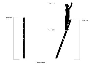 MHT Skybest 17 Basamaklı Tek Parçalı Alüminyum Merdiven