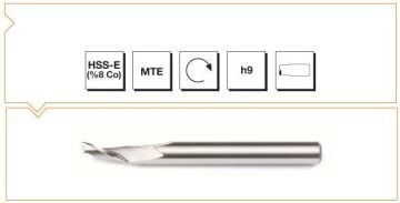 MTE Tek Ağızlı Alüminyum Freze HSS-E MTE Normu 6,0x60 mm