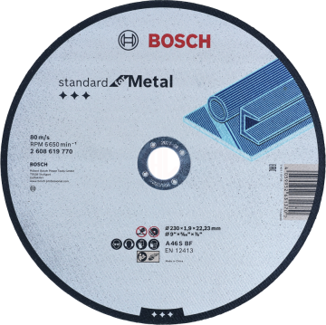 Bosch Kesme Diski Standard For Metal Düz 180x22,23x1,0 mm (A 30 S BF) - 2608619769