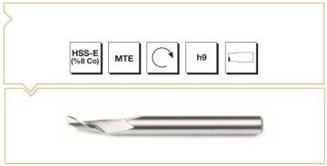 MTE Tek Ağızlı Alüminyum Freze HSS-E MTE Normu 5,0x60 mm