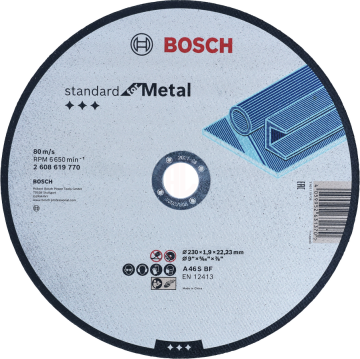 Bosch Kesme Diski Standard For Metal Düz 230x22,23x1,9 mm (A 30 S BF) - 2608619770