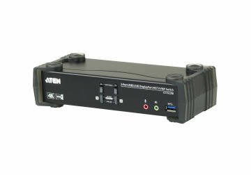 Aten 2-Port Usb 3.0 4K Displayport Mst Kvmp™ (Keyboard/Video Monitor/Mouse) Periferi Switch, Displayport 1.2 Uyumlu, Usb 3.0 (Usb 3.1 Gen 1) Hub Özelliğine Sahip (Kablolar Dahil)