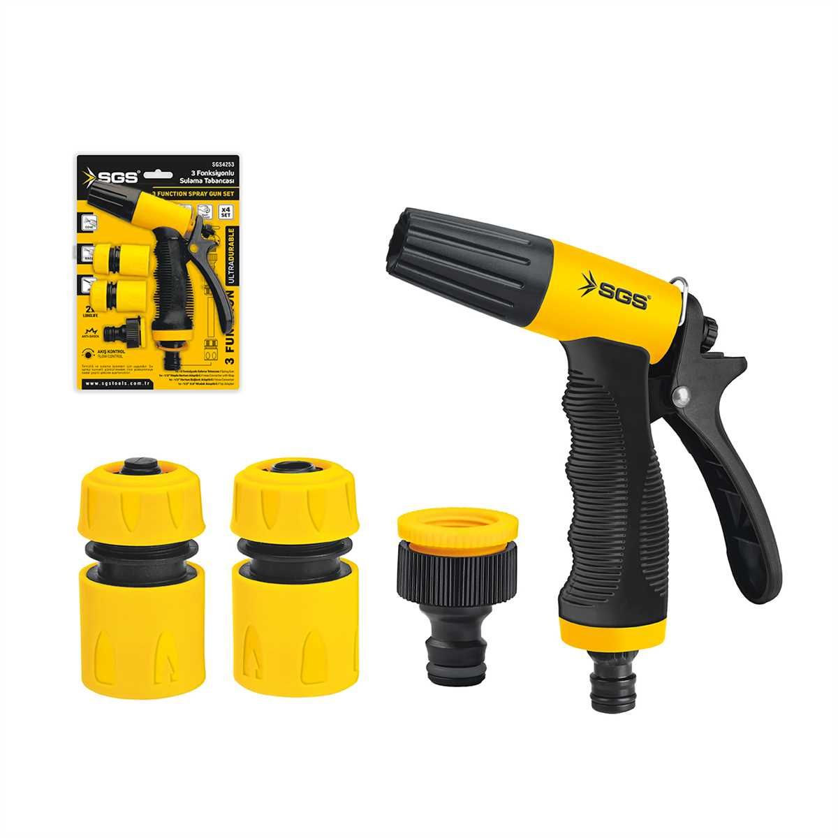 SGS 4253 3 Fonksiyonlu Sulama Tabancası (4 Parça Set)
