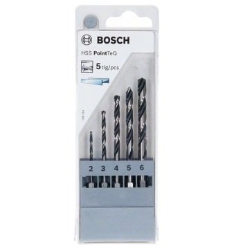 Bosch Metal Matkap Ucu HSS PointTeQ 1/4 İnç Altıgen Şaft Set (5 Parça 2-3-4-5-6 mm) - 2607002824
