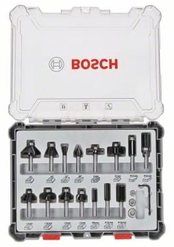 Bosch Freze Ucu Pro Set 6 mm Şaftlı Karışık (15 Parça) - 2607017471