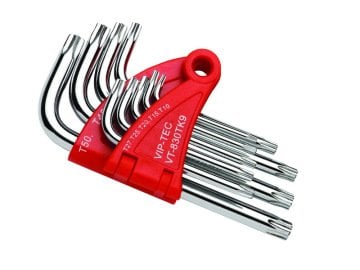 Vip-Tec Torx Allen Anahtar Takımı Kısa 9 Parça - VT/830-TK9B