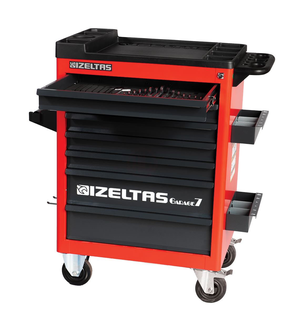 İzeltaş Garaj Serisi Takım Dolabı Mavi Gövde Gri Çekmece (7 Çekmeceli)