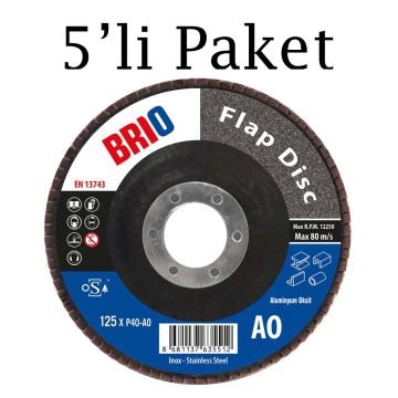 Brio Flap Disk 125XP40 Ao 5'li Paket
