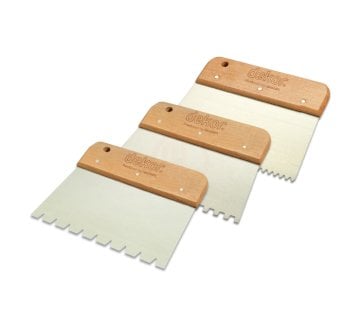 Outlet Dekor Hassan Fayans Tarağı Ahşap Saplı Kare Diş 4x4 mm Yay Çeliği 17 Cm