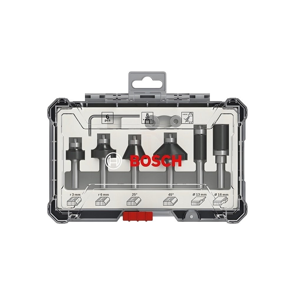 Bosch Freze Ucu Pro Set 8 mm Şaftlı Karışık (6 Parça) - 2607017469